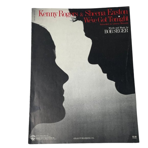 Weve Got Tonight Kenny Rogers Sheena Easton Sheet Music 1978 Country Song Book u - Picture 1 of 6